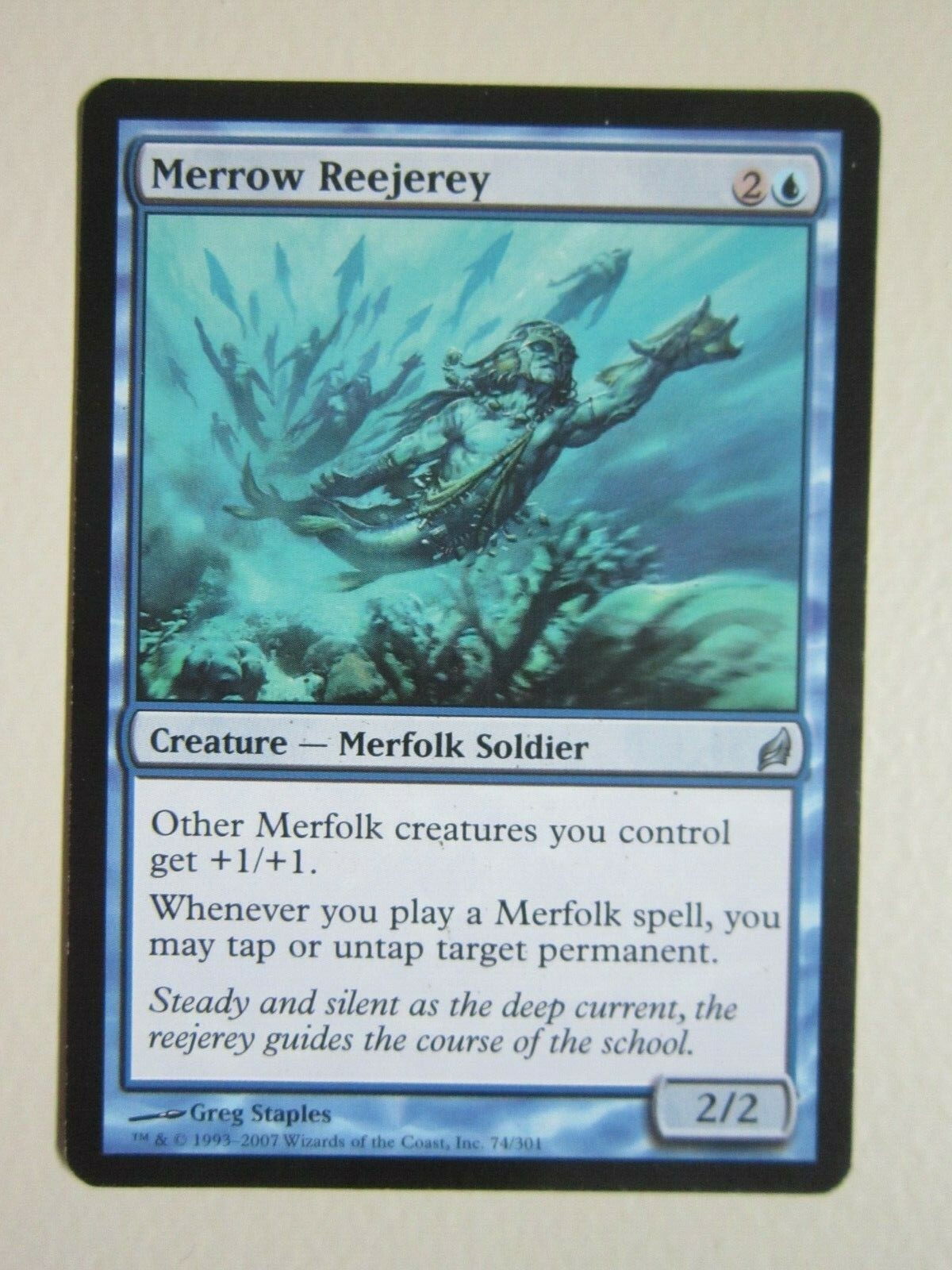 Reejerey MERROW REEJEREY MERFOLK SOLDIER CARD MTG MAGIC THE GATHERING 2007 NP NM ...
