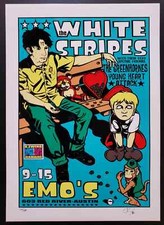 The White Stripes Concert Poster Austin 2001 Jermaine Rogers Brian Ewing