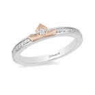 handmade 925  Sterling Silver and 10K Rose Gold 1/10 CTTW Aurora Tiara Ring
