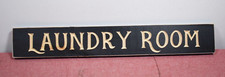 Laundry Room Hanging Wood Sign Decor 24"x4 Black