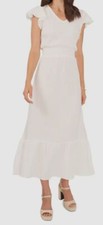 $99 Vince Camuto Women's White Crew-Neck Chiffon Gauze Maxi Dress Size XS