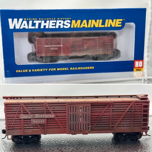 Walthers Mainline 910-4511 40' Stock Car ~ Great Northern #56445 DESGASTADO... HO | Zustand: New