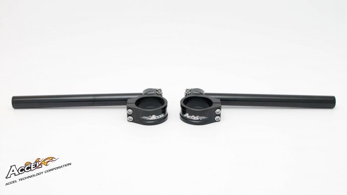 Guidon street low réglable en deux parties 50mm noir à inclinaison sur mesure