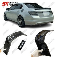 For Honda Accord Sedan 2008-12 Glossy Blackcarbon Fiber Rear Trunk Spoiler Wing