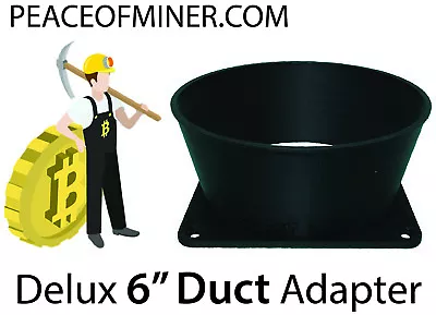 PEACEOFMINE Set of four (4) AntMiner S19 S17 DR5 S9 L3+ Fan Duct Shroud to 6 Inch Eccentric