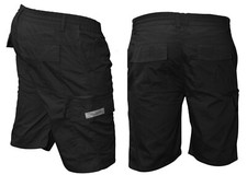 Mens Plain Elasticated Lightweight Shorts Cargo Combat Multi Pocket Cotton M-3XL