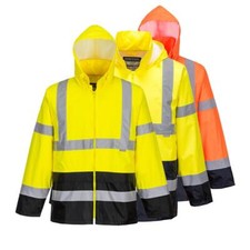 Portwest Hi-Vis Contrast Classic Rain Jacket Waterproof Reflective H443
