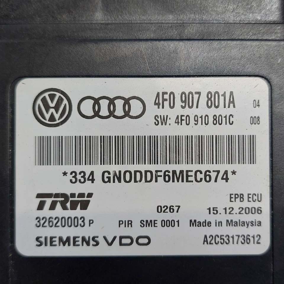 MÓDULO DE CONTROL FRENO DE MANO AUDI A6 (C6/4F) FRENO DE ESTACIONAMIENTO 4F0907801A / 4F0910801C Foto 2 de 3