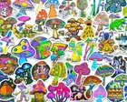 50 pcs "Trippy Mushroom" Sticker Pack 420 Get High Psychedelic Nature Decals