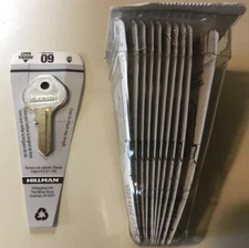 lot of 10-Hillman #60, Master Lock Key Blanks 88041,Cassette E, Nickel plate-NEW