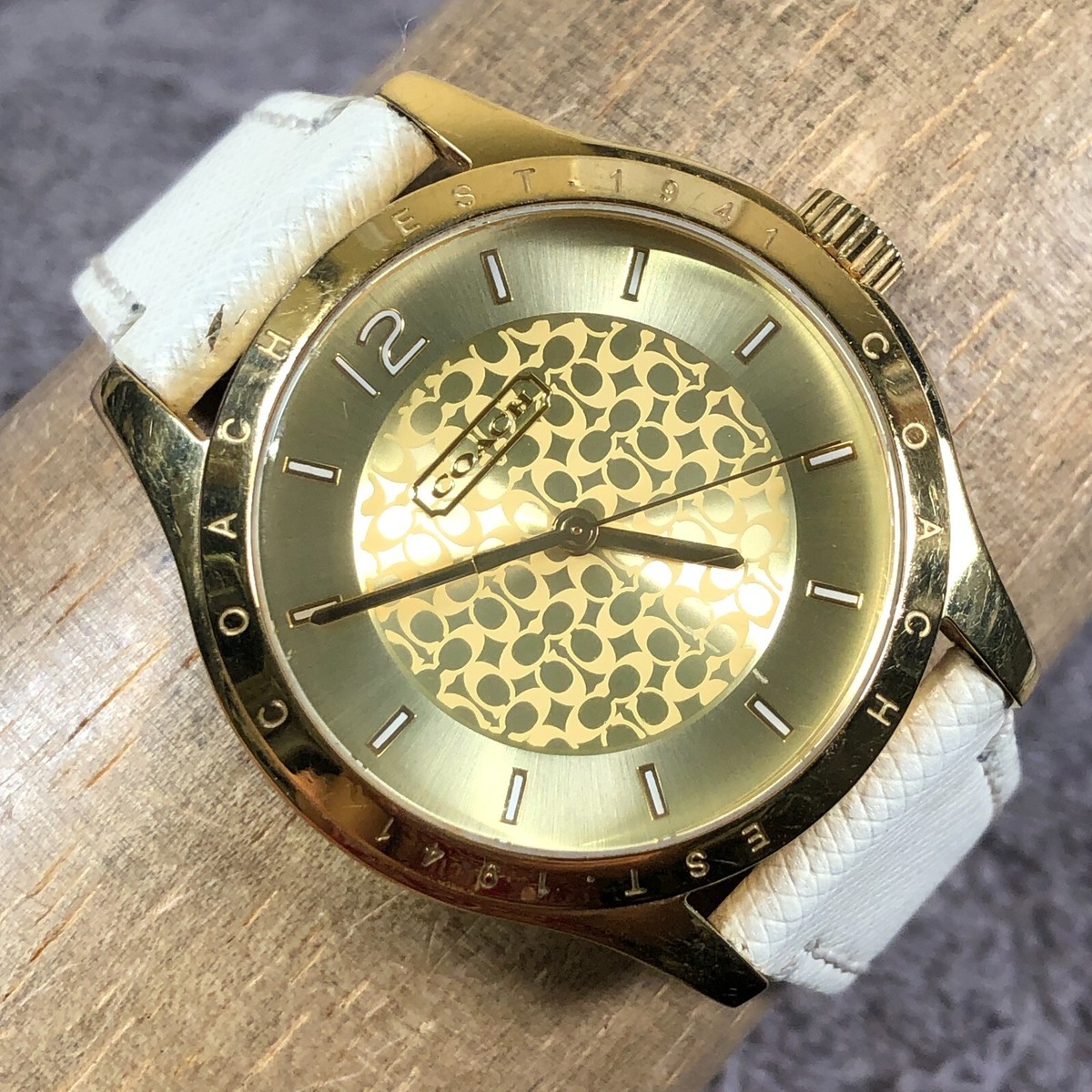 Coach Gold Women's Leather Band Quartz Watch CA.69.3.34.0705 for