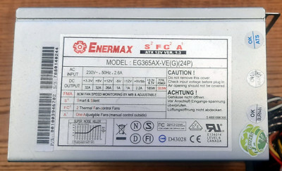 PC-Netzteil ''Enermax'' Modell: EG365 AX (neuwertig);
