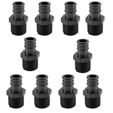 10 Pack  Poly Pex-A Expansion 1/2" x 1/2" Male NPT Threaded Adapter ,Lead Free