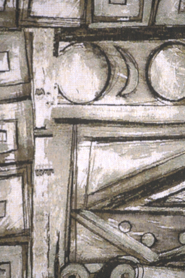 Kariatide I - Jacquard Woven European Tapestry 56x38 in - Abstract Geometric Art - Image 3 of 4