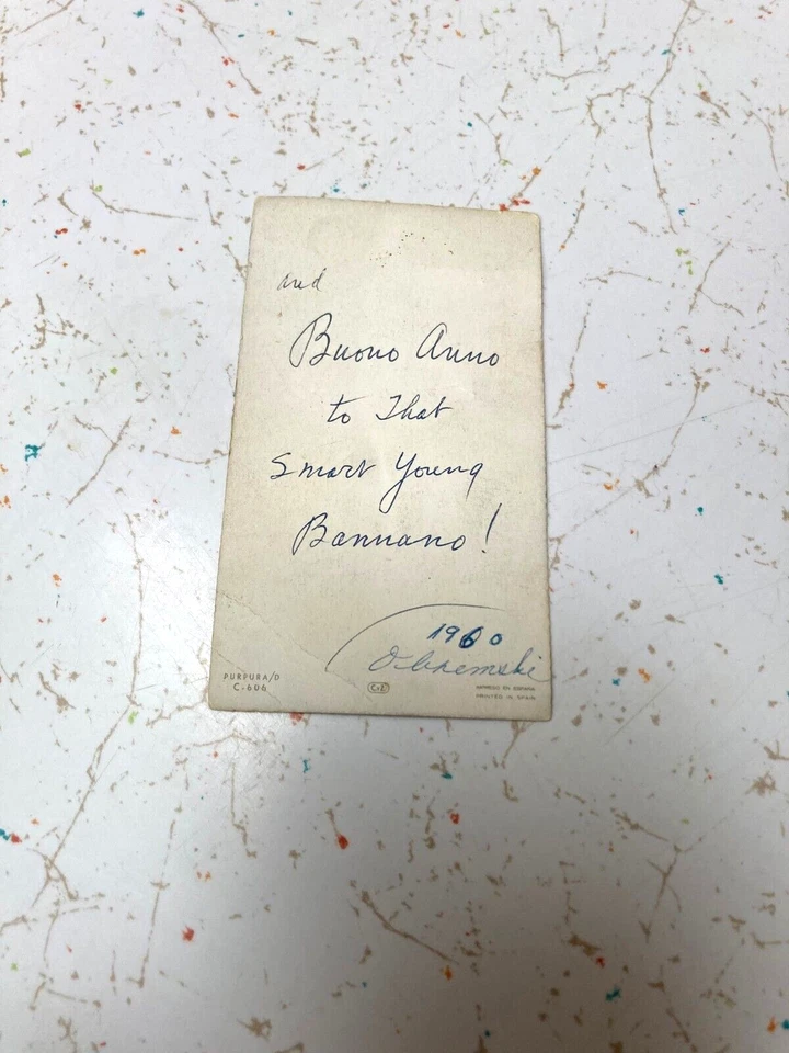 VTG 1960 HOLY CARD TWO ALTAR BOYS W/CANDLE & MUSIC SHEET AT CHRISTMAS CONSTANZA - Image 2 of 3