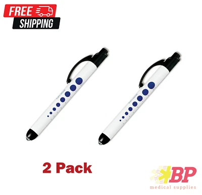 Prestige Medical Nurse Nursing Pupil Gauge Quick Lite Penlight 2 Pack - White