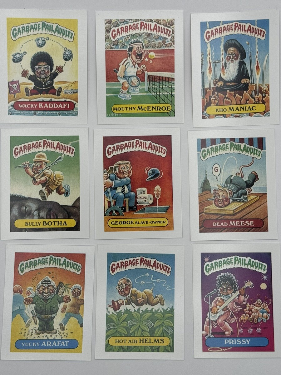 1986 MAD Magazine Garbage Pail Adults Complete Set Of 9 Blank