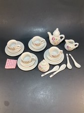 Vintage Lovely Floral Miniature coffee cup set. Garden Floral Porcelain Tea Set