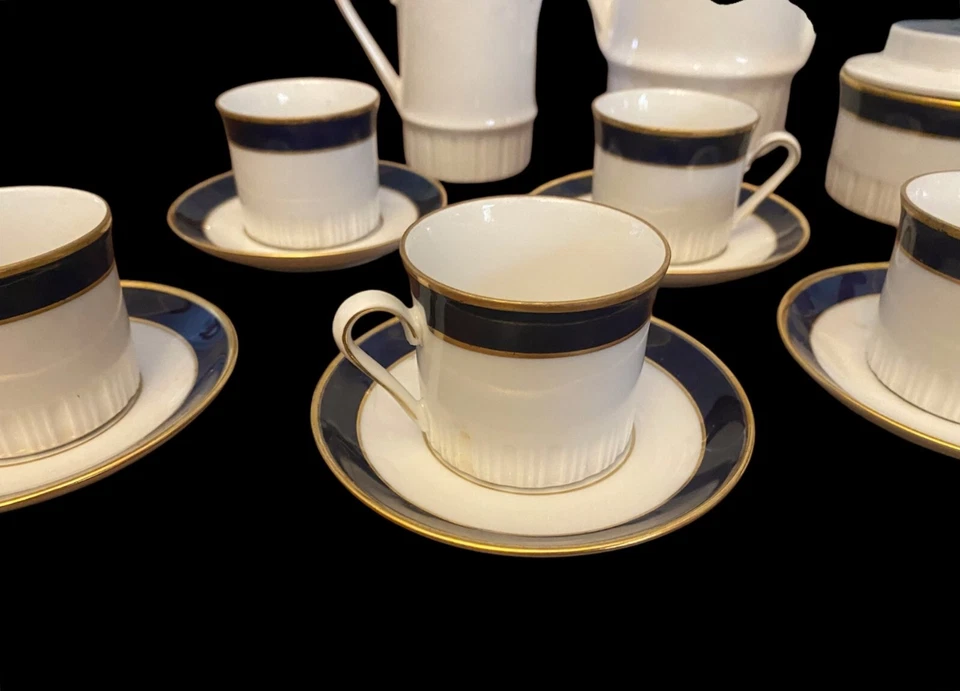 Juego de café de porcelana vintage Kahla "Echt Kobalt" - Juego completo de 7 Foto 4 de 4