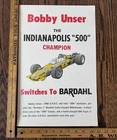Vintage BARDAHL Oil - Indy 500 Bobby Unser Car - NO REPRINTS