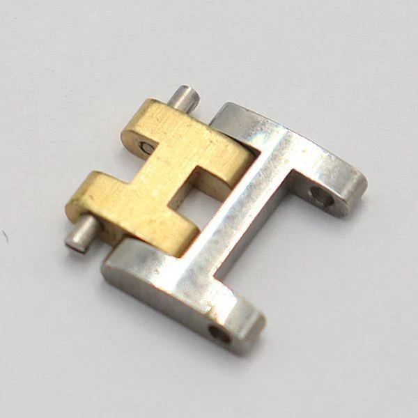 HERMÈS Cinturino orologio donna Hermes originale 1 maglia cinturino bracciale parti argento × oro 12 mm