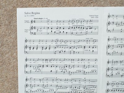 Salve Regina by Faure for Sop/Tenor Voice/Piano, Sheet Music *NEW* Pub. Carus