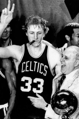 Boston Celtics Larry Bird und Red Auerbach NBA Champs Druck 4x6 Foto