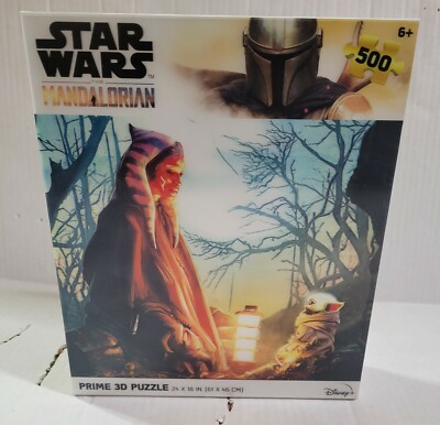 Jedi Ahsoka Tano and Grogu; Prime 3-D Puzzle; 500 pieces; 24''x18''; 6yr+; NIB