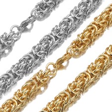 6/8/10mm New Stainless Steel Handmade Byzantine Chain Men/Women Necklace Jewelry