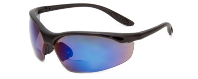 Calabria 91348 BIFOCAL Safety Glasses Work|Z87 Impact Rate Tint Blue Mirror+1.00