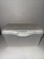 VTG Huggies Baby Wipes Hard Case White Empty Refillable Container Box Full-Size