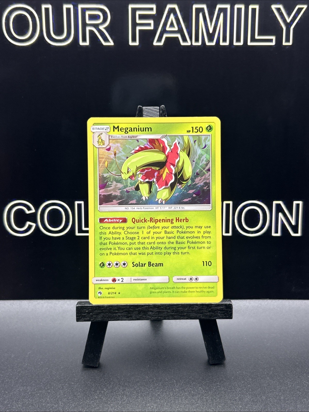 Meganium 8/214 Holo Rare SM - Lost Thunder Pokémon Card