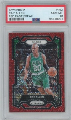 2023 NBA Ray Allen /100 Prizm Fastbreak Red DIsco Prizm PSA 10 Boston Celtics