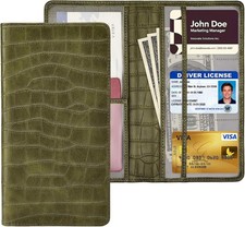 Car Registration and Insurance Holder, Olive Green Vehicle Glove Box Car Organiz