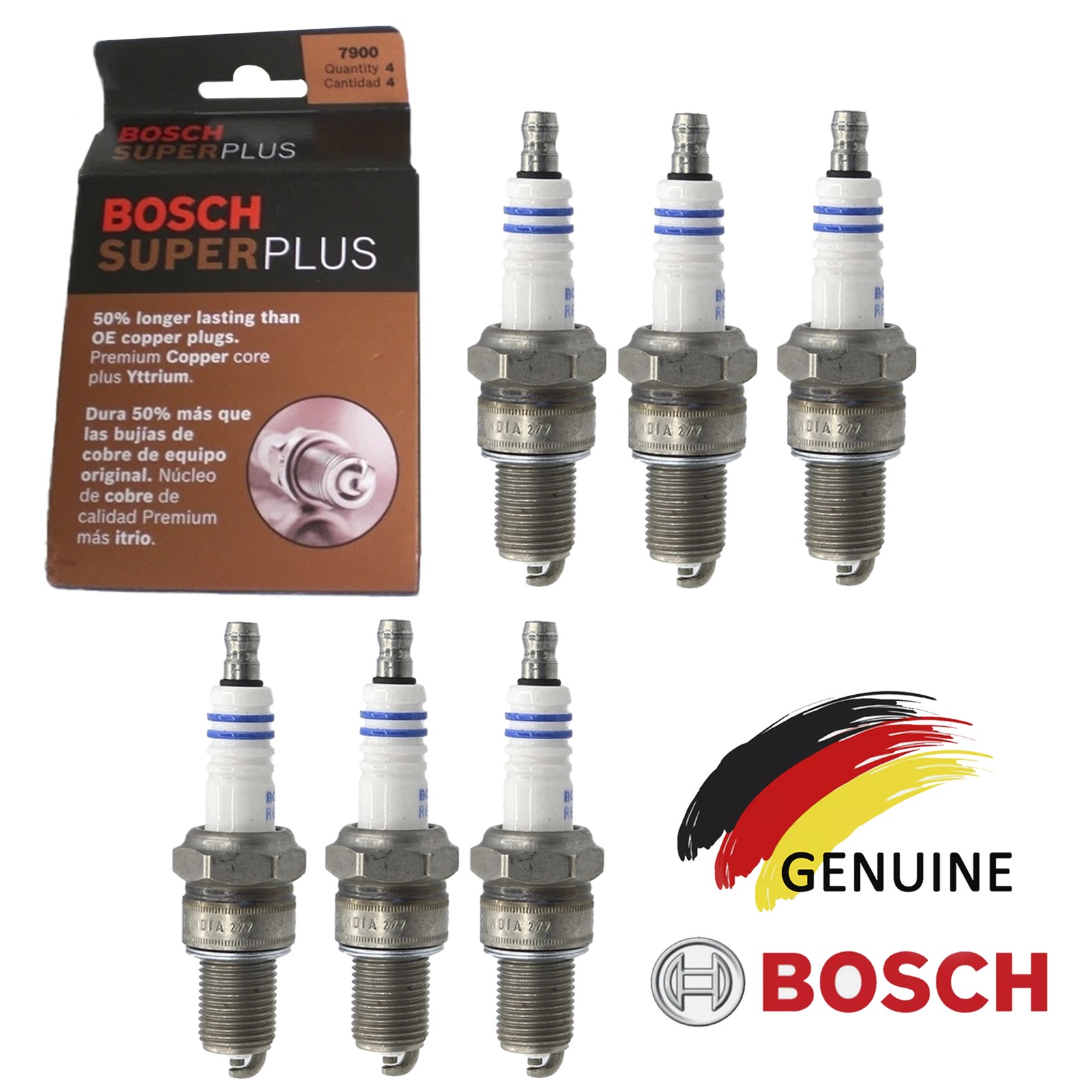 For 1969-1973 TRIUMPH TR6 L6-2.5L 6Pcs Yttrium Spark Plug 7900