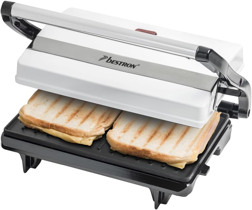 Griglia Panini Professionale 1500W con Piastre Antiaderenti e Vassoio