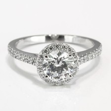 1 1/4 CT Certified Diamond Engagement Ring Round Cut F/SI1 950 Platinum