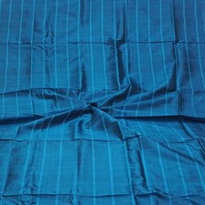 Vintage Blue 100 Pure Silk Handloom Sari Remnant 4YD Craft Fabric Silk Scrap