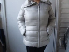 MARINA SPORT Women's Gray Duck Down Quilted Puffer Jacket, Size M-L. Italy