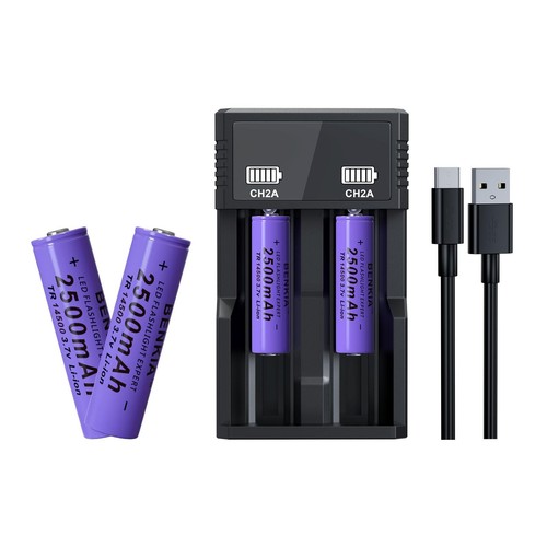 14500 Rechargeable Battery 2500mAh Button Top 3.7Volt Lithium Batteries for H...