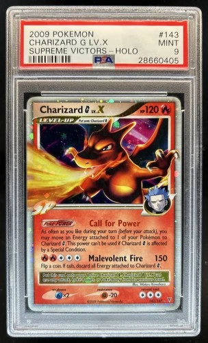 2009 Pokemon Platinum Supreme Victors Charizard G LV.X #143/147 PSA 9