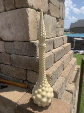 VTG DABS Custard Glass Genie Bottle Bubble Hobnail Mid Century Rare
