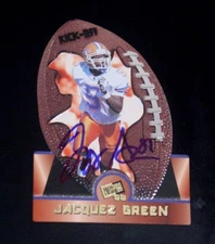 JACQUEZ GREEN Signed/Autograph 1998 Press Pass Kick Off Card KO33 Florida w/COA