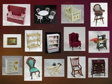 assorted small dollhouse furniture & accessories to choose from
