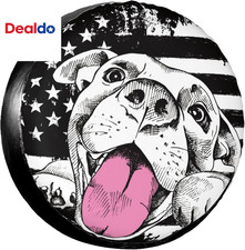 Spare Tire Cover American Flag and Dog Tire Covers Weatherproof Camper Wheel Pro