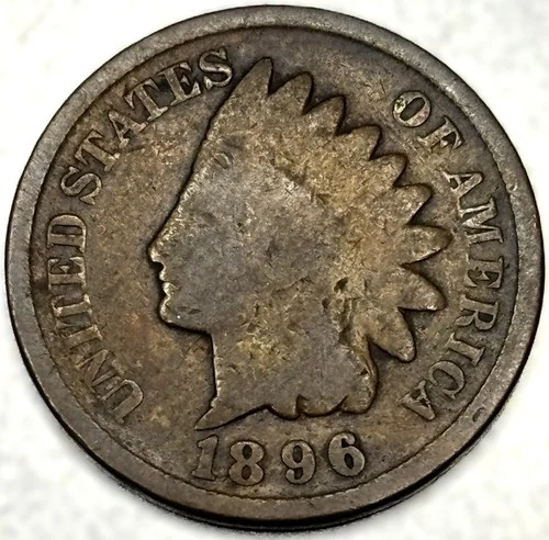 1896 Indian Head Cent Penny Good Condition 1c One Cent US Coin- 1214
