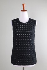 MAX MARA Sfilata 595 Thick Crochet Knit Sweater Tank Top Size US Small