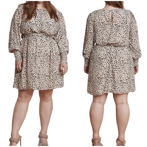 VALENTINO Abito Valentina 11 Honoré nuovo con etichetta taglia 14 stampa animalier manica lunga tasche con cintura