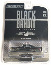 GREENLIGHT BLACK BANDIT ~ 1 of 3000 ~ 1974 DODGE MONACO  POLICE ~ New/Sealed