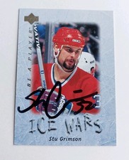 *SIGNED* Stu Grimson 1996 Upper Deck Ice Wars Card NHL Bp